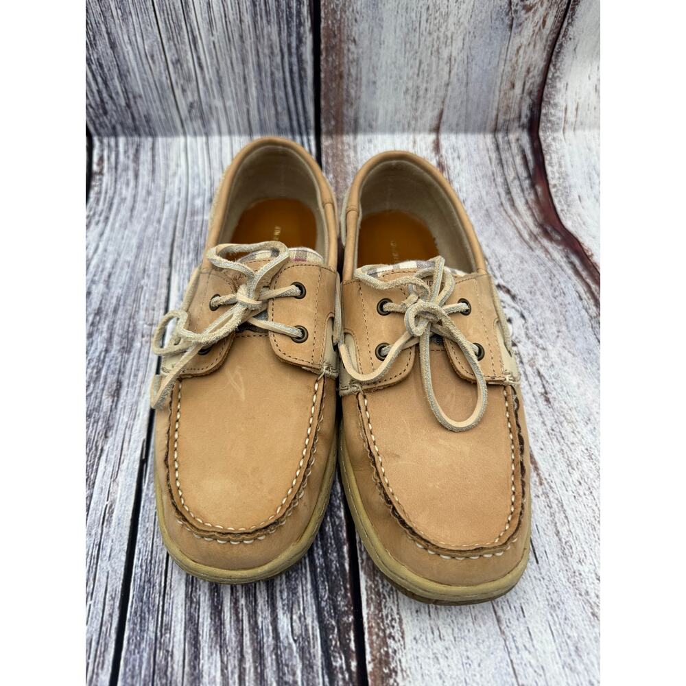 Highland Creek Womens Beige Boat Shoes Size 10